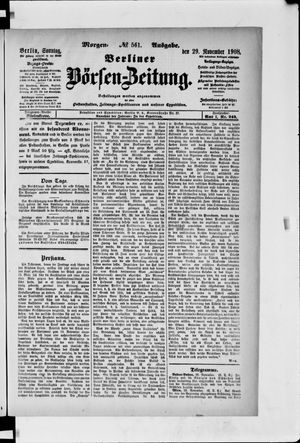 Berliner Börsen-Zeitung vom 29.11.1908