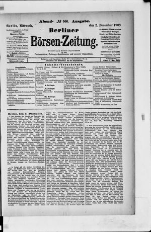 Berliner Börsen-Zeitung vom 02.12.1908