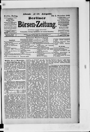 Berliner Börsen-Zeitung vom 04.12.1908