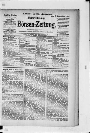 Berliner Börsen-Zeitung on Dec 7, 1908