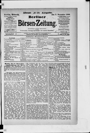 Berliner Börsen-Zeitung vom 09.12.1908