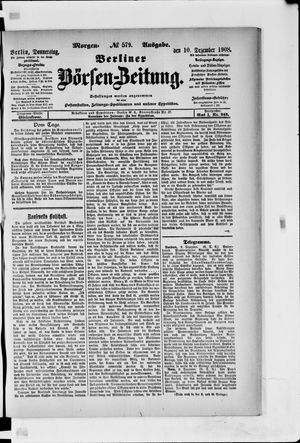 Berliner Börsen-Zeitung vom 10.12.1908