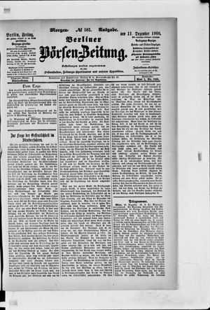 Berliner Börsen-Zeitung vom 11.12.1908