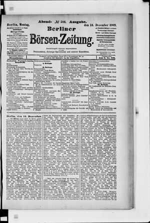 Berliner Börsen-Zeitung vom 14.12.1908