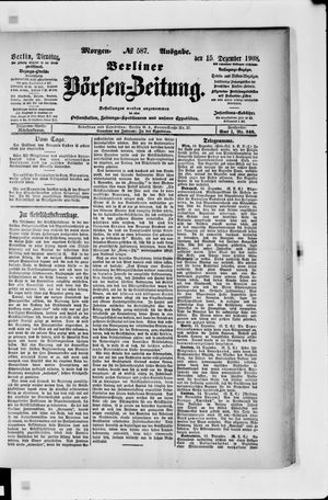 Berliner Börsen-Zeitung vom 15.12.1908