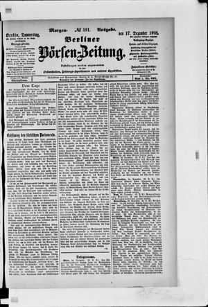 Berliner Börsen-Zeitung vom 17.12.1908