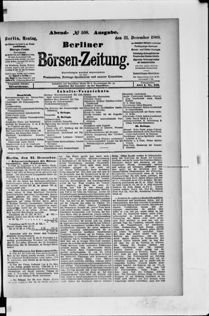 Berliner Börsen-Zeitung vom 21.12.1908