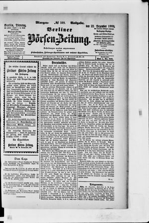 Berliner Börsen-Zeitung vom 22.12.1908