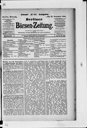 Berliner Börsen-Zeitung vom 23.12.1908