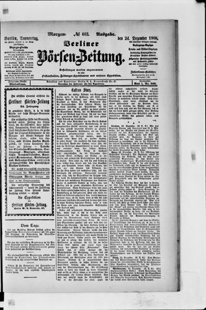 Berliner Börsen-Zeitung vom 24.12.1908