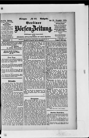 Berliner Börsen-Zeitung vom 25.12.1908