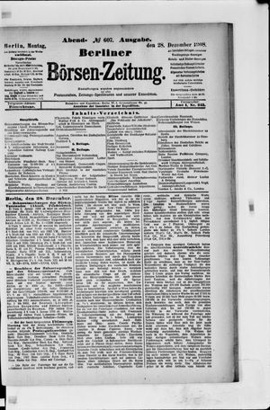 Berliner Börsen-Zeitung vom 28.12.1908