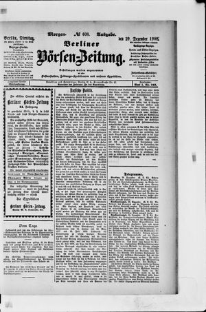 Berliner Börsen-Zeitung vom 29.12.1908
