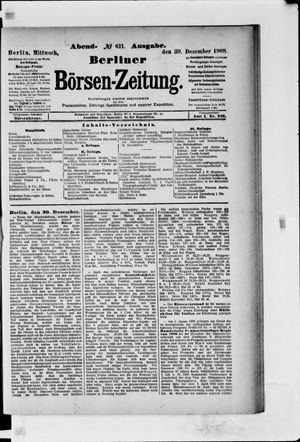 Berliner Börsen-Zeitung on Dec 30, 1908