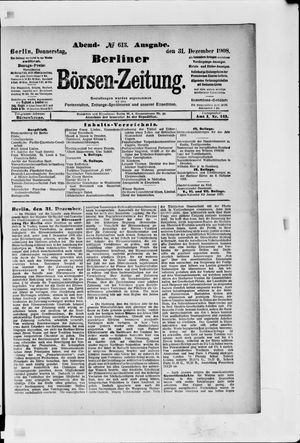 Berliner Börsen-Zeitung vom 31.12.1908