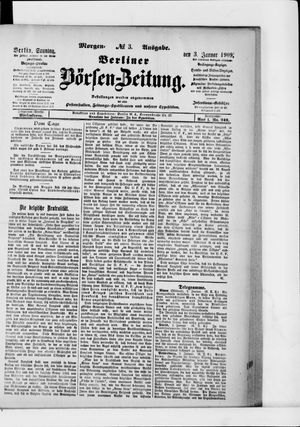 Berliner Börsen-Zeitung vom 03.01.1909