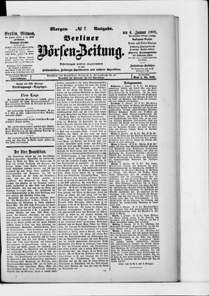 Berliner Börsen-Zeitung vom 06.01.1909