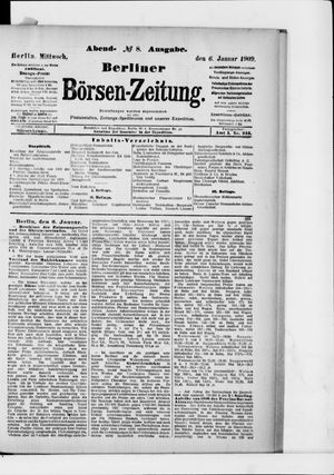 Berliner Börsen-Zeitung vom 06.01.1909