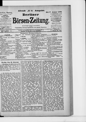 Berliner Börsen-Zeitung vom 11.01.1909