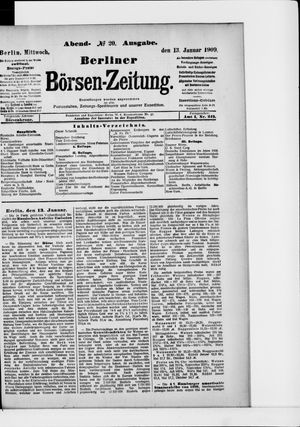 Berliner Börsen-Zeitung vom 13.01.1909