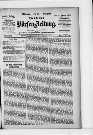 Berliner Börsen-Zeitung vom 15.01.1909