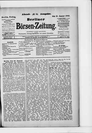 Berliner Börsen-Zeitung vom 15.01.1909