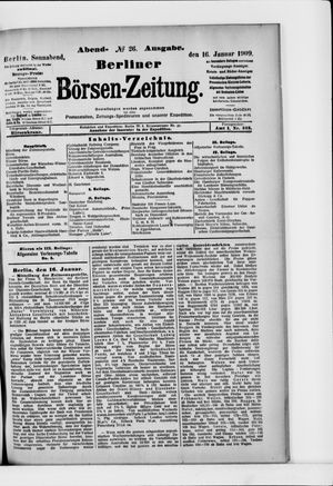 Berliner Börsen-Zeitung vom 16.01.1909