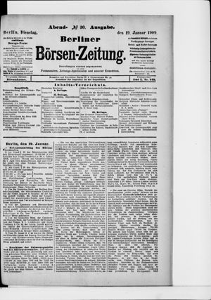 Berliner Börsen-Zeitung vom 19.01.1909