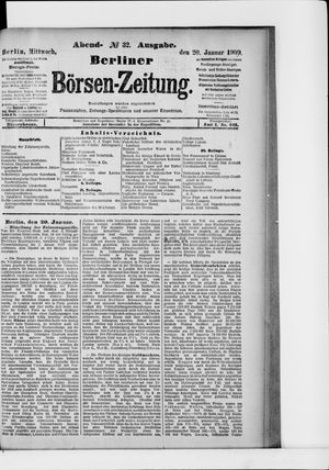 Berliner Börsen-Zeitung on Jan 20, 1909