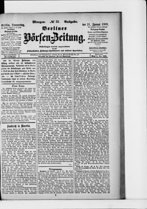Berliner Börsen-Zeitung vom 21.01.1909