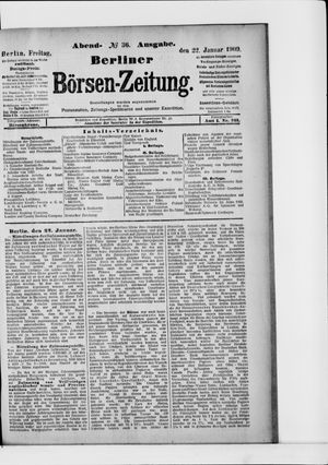 Berliner Börsen-Zeitung vom 22.01.1909