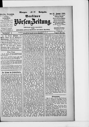 Berliner Börsen-Zeitung vom 23.01.1909