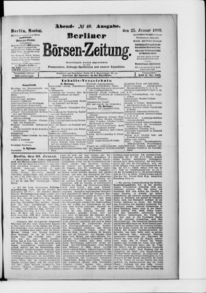 Berliner Börsen-Zeitung on Jan 25, 1909