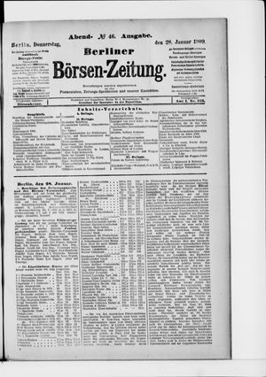 Berliner Börsen-Zeitung on Jan 28, 1909