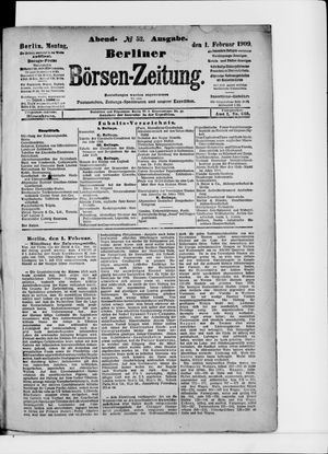 Berliner Börsen-Zeitung vom 01.02.1909