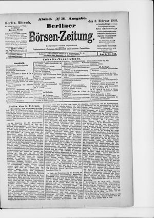 Berliner Börsen-Zeitung vom 03.02.1909