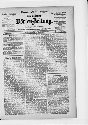 Berliner Börsen-Zeitung vom 04.02.1909