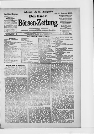 Berliner Börsen-Zeitung vom 08.02.1909