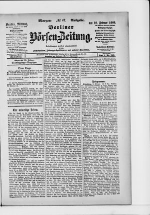 Berliner Börsen-Zeitung vom 10.02.1909