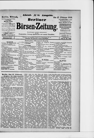 Berliner Börsen-Zeitung vom 17.02.1909