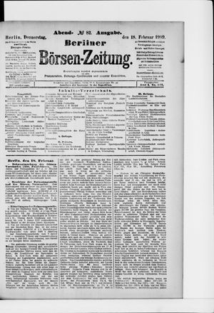 Berliner Börsen-Zeitung vom 18.02.1909