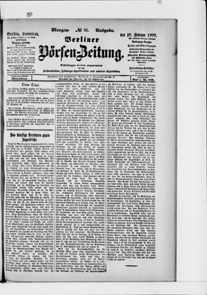 Berliner Börsen-Zeitung vom 20.02.1909