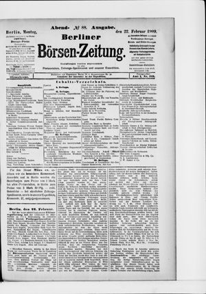 Berliner Börsen-Zeitung vom 22.02.1909
