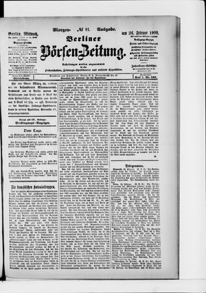 Berliner Börsen-Zeitung vom 24.02.1909