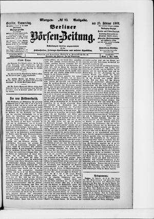 Berliner Börsen-Zeitung vom 25.02.1909