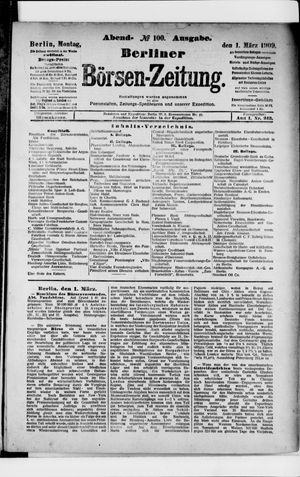 Berliner Börsen-Zeitung vom 01.03.1909