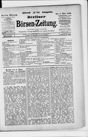 Berliner Börsen-Zeitung vom 03.03.1909