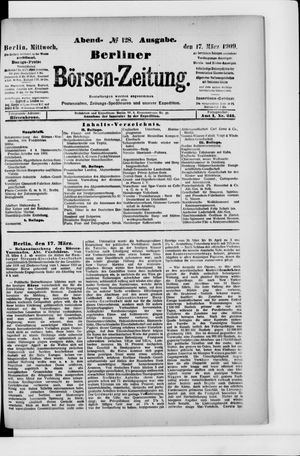 Berliner Börsen-Zeitung vom 17.03.1909
