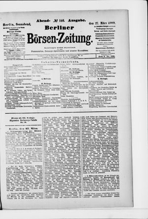 Berliner Börsen-Zeitung vom 27.03.1909