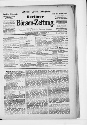 Berliner Börsen-Zeitung vom 31.03.1909